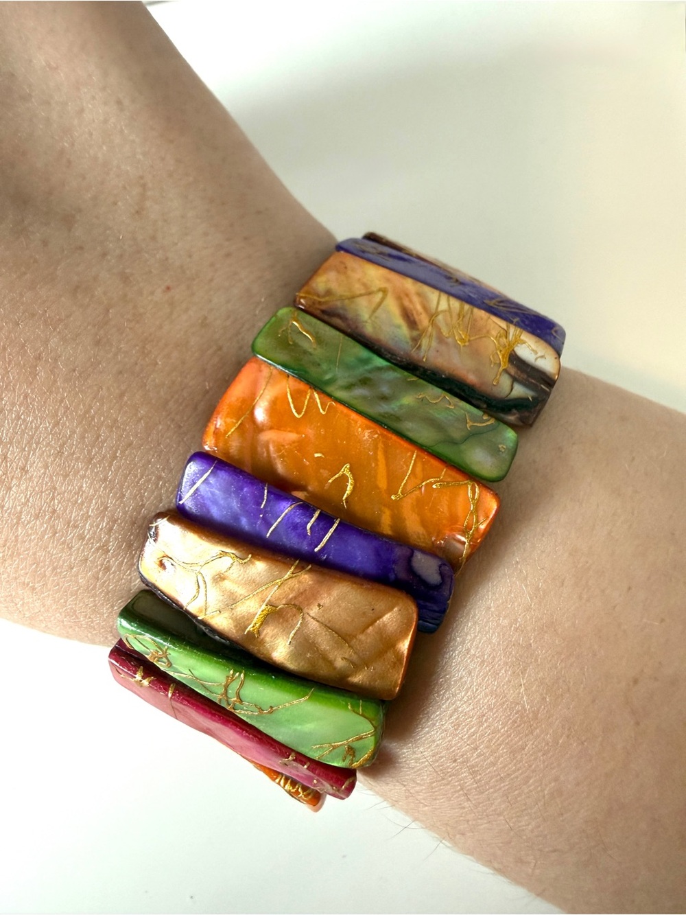 Colorful Multicolor Resin Stretch Bracelet